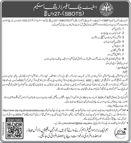 SBP Latest Jobs September 2024