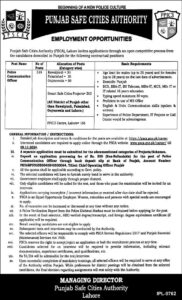 Punjab Safe Cities Authority PSCA (Police Communication Officers) Latest Jobs 2024