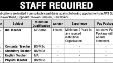 Army Public School GLD Campus Jobs 2025 Advertisements