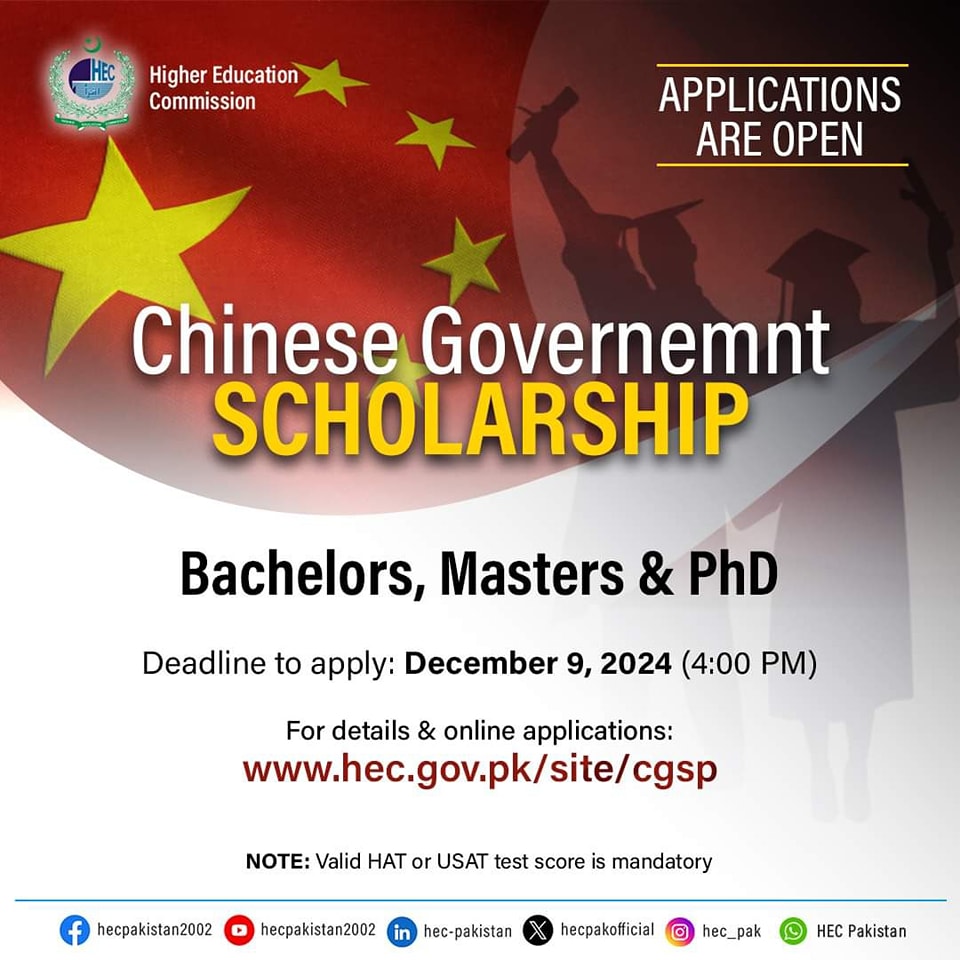 Chinese Government Scholarship Program for Bachelors, Masters & PhD