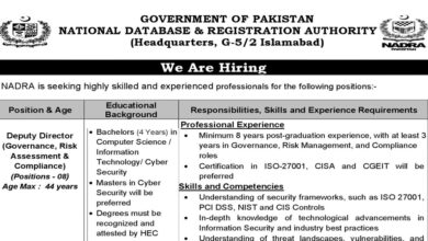 NADRA Jobs November Advertisement