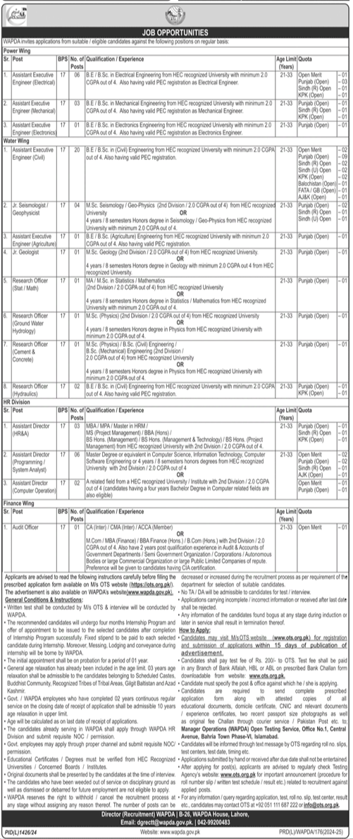 New WAPDA Jobs November 2024