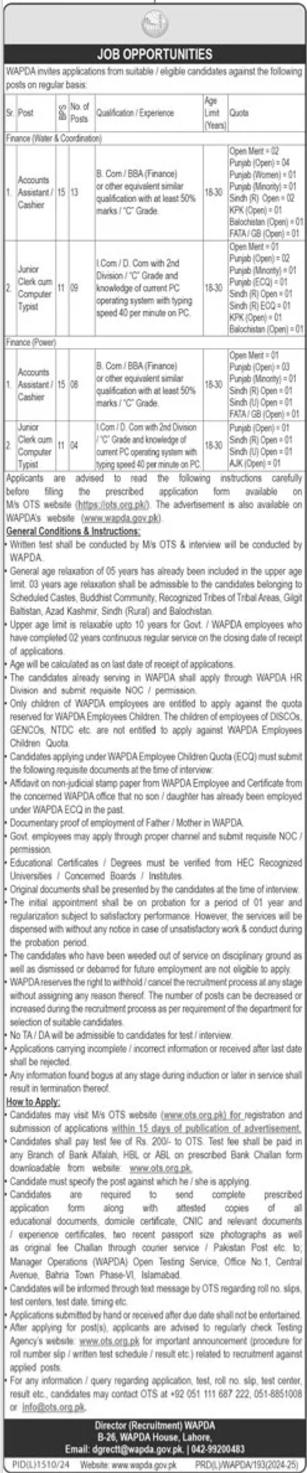 WAPDA Jobs Advertisement No 3