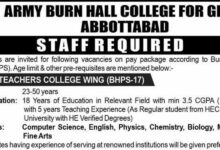 Army Burn Hall College for Girls Jobs 2025