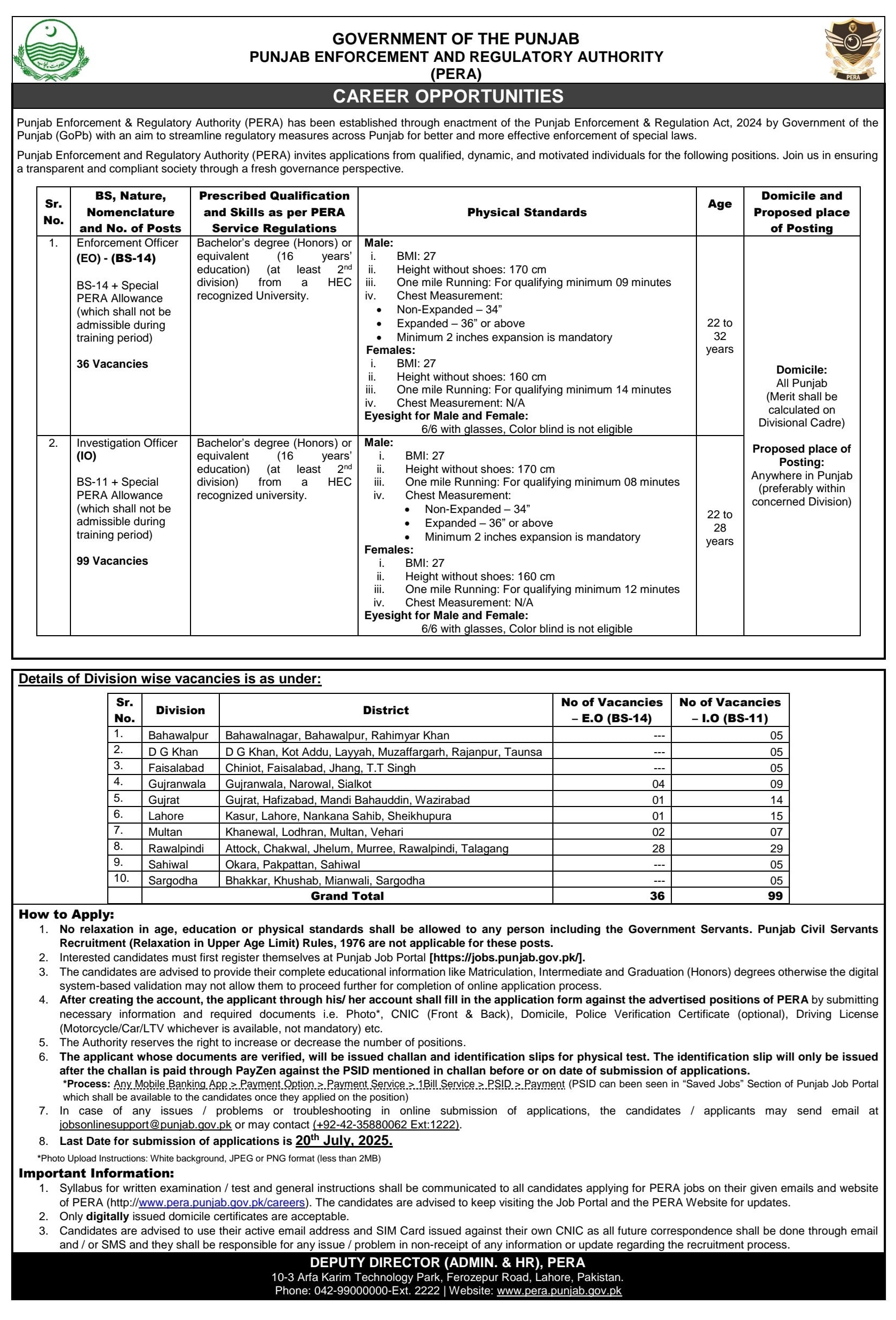 PERA Jobs July 2025
