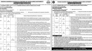 Punjab Daanish Schools Jobs February 2025