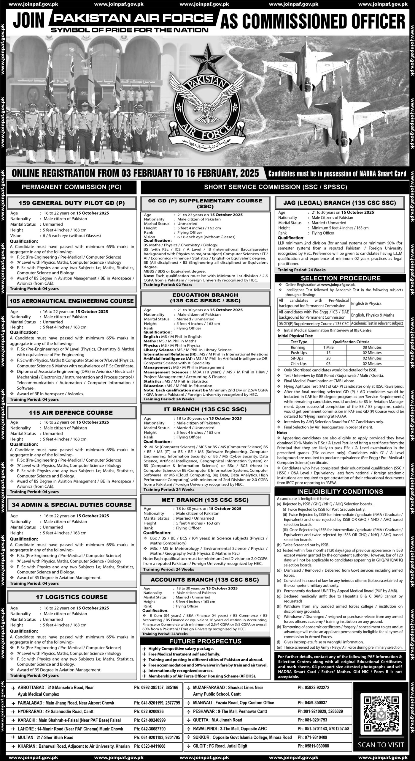 Join PAF as Commissioned Officer 2025 Advertisement Online Registration