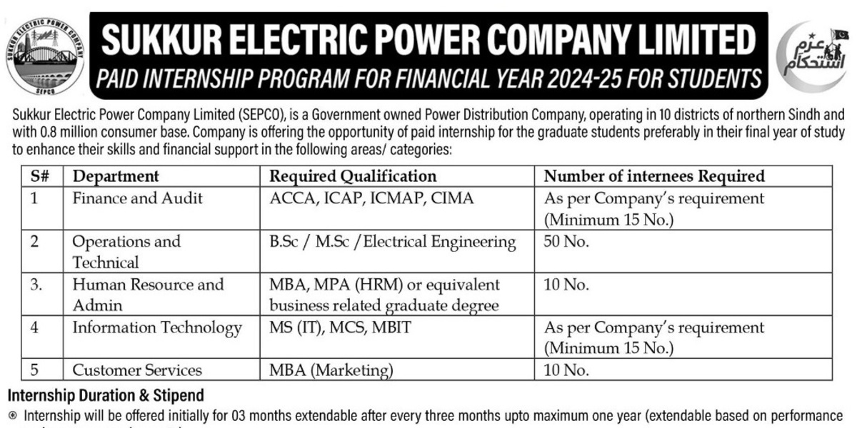 SEPCO Paid Internship Program 2025