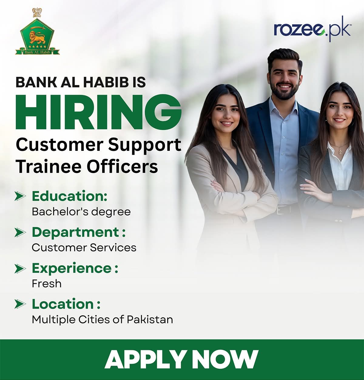 Bank Al Habib Customer Support Trainee Officers Jobs 2025