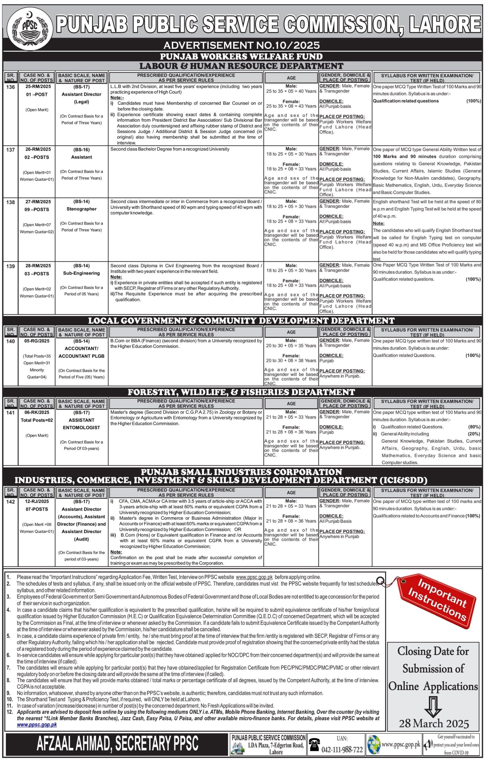 Latest PPSC Jobs 2025 Advertisement 10