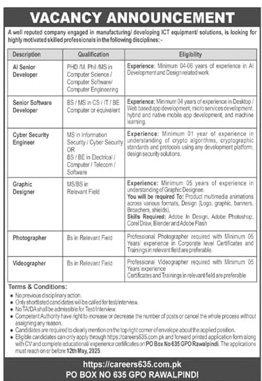 PO Box 635 Jobs 2025 advertisement