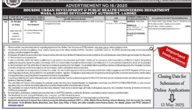 PPSC Jobs 2025 Advertisement No 16