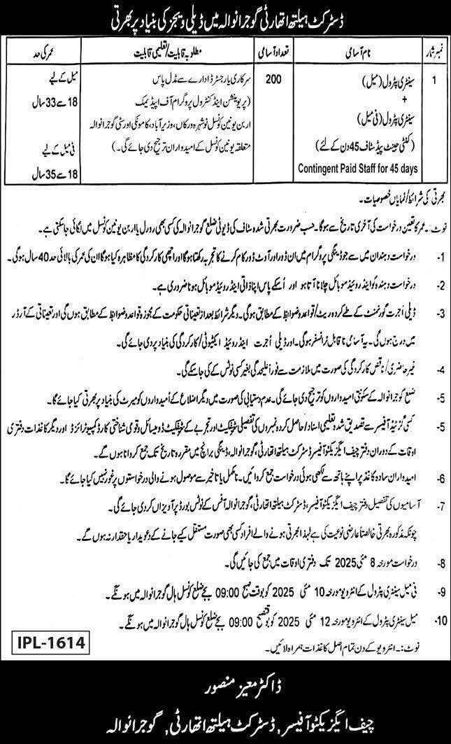 Sanitary Petrol Workers Jobs 2025