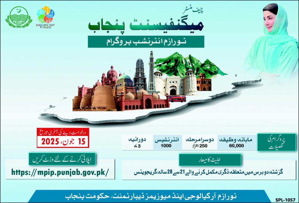CM Punjab Tourism Internship Program 2025 Advertisement Phase 2