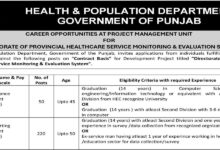 Health and Population Department Punjab Jobs 2025