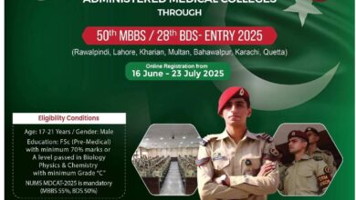 Join Pak Army as Medical Cadet 2025 MBBS, BDS Entry