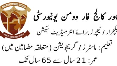 LCWU Lecturer Jobs 2025