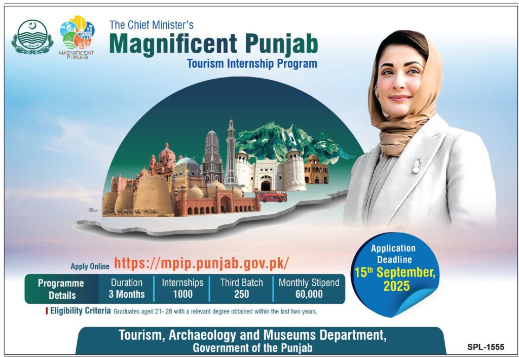 CM Punjab Magnificent Punjab Tourism Internship Program 2025 3rd Batch