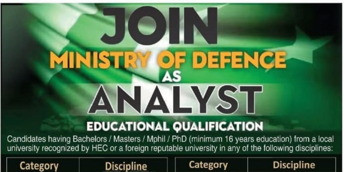 MOD Analyst Jobs 2026 Advertisement