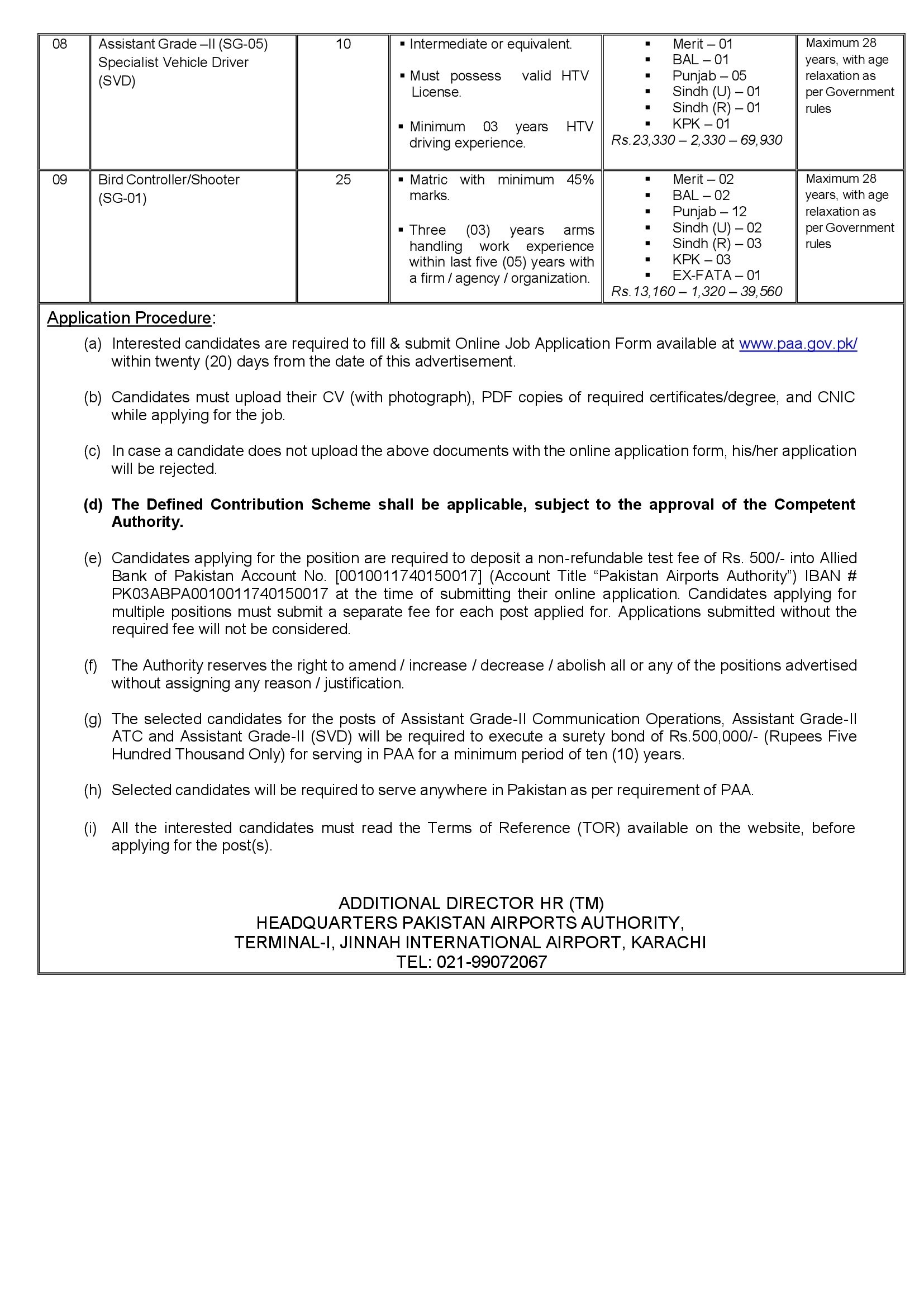 Pakistan Airport Authority PAA Jobs 2026 - 2