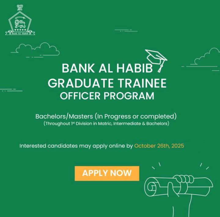 Bank Al Habib Graduate Trainee Officer Program 2025