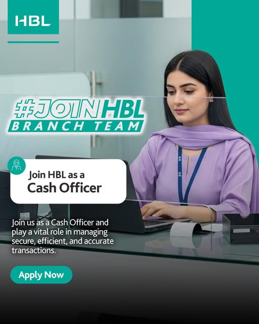 HBL Cash Officers Jobs October 2025