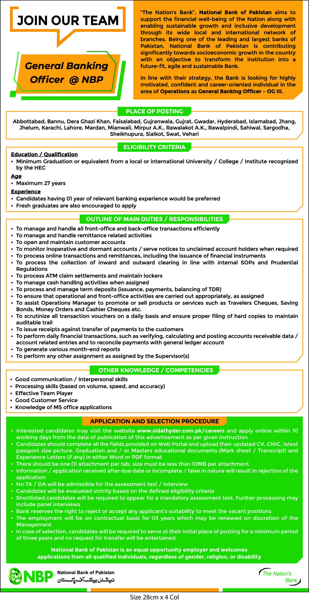 NBP General Banking Officers OG-III Jobs 2026