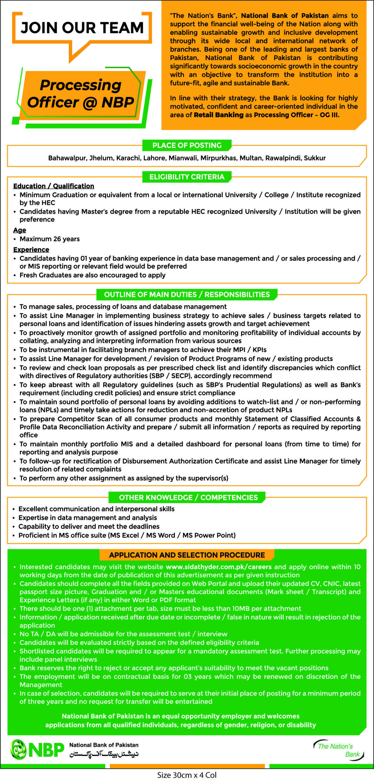NBP Processing Officers OG-III Jobs 2026