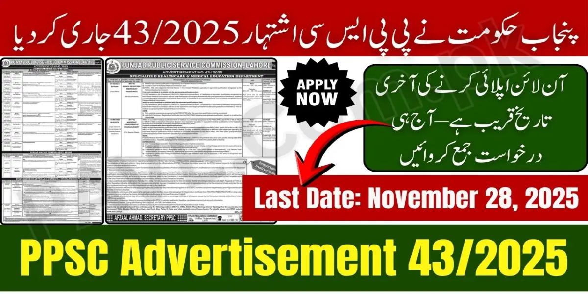 PPSC ESE Jobs 2025 Online Apply