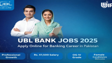 UBL Bank Intermediate Pass Jobs 2026