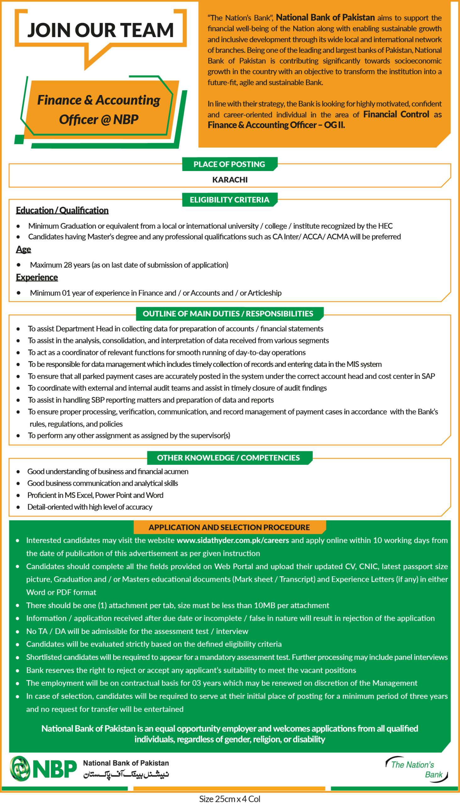 NBP Jobs 2026 Finance & Accounting Officer OG II