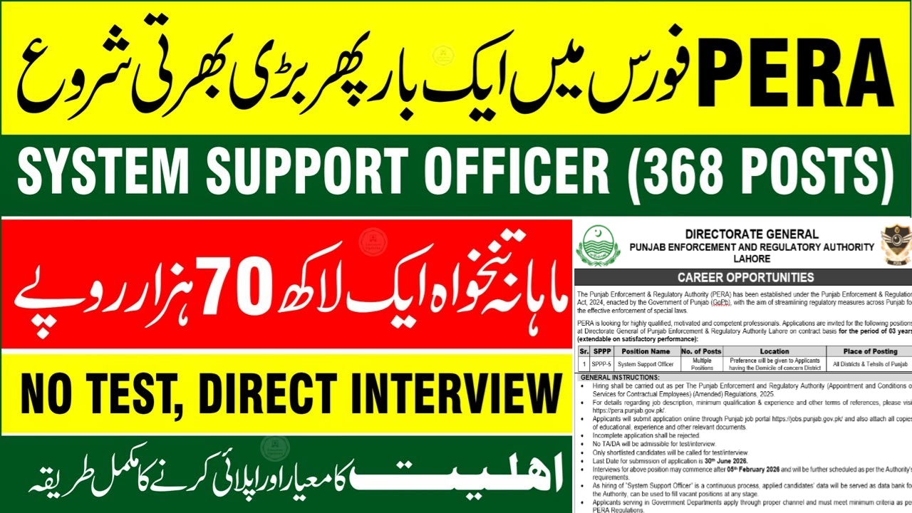 PERA System Support Officers Jobs