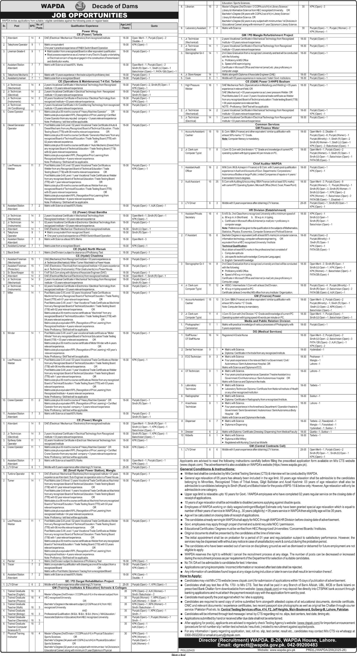 WAPDA Jobs February 2026